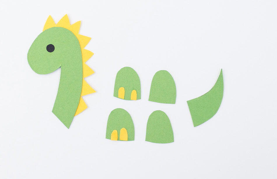 Pinecone dinosaur craft for kids step 2