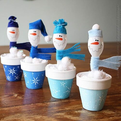 Plastic Spoon Crafts Snowmen by Crafts by Amanda