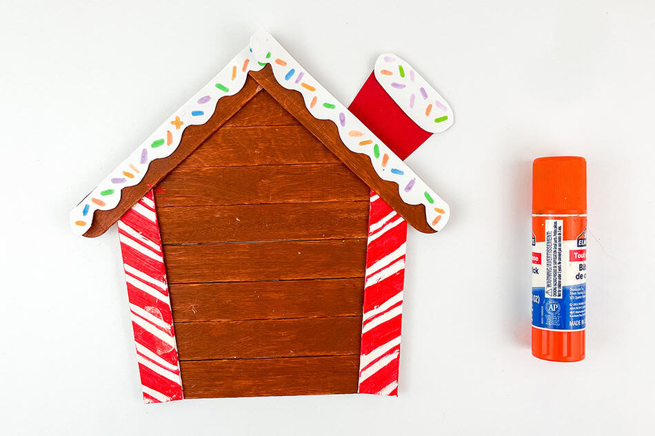 Popsicle Gingerbread House Step 6