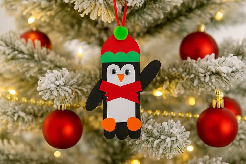 Popsicle Stick Penguin Ornament Craft for Kids