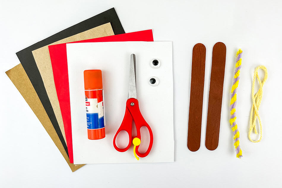 Popsicle Stick Reindeer Christmas Ornament Materials