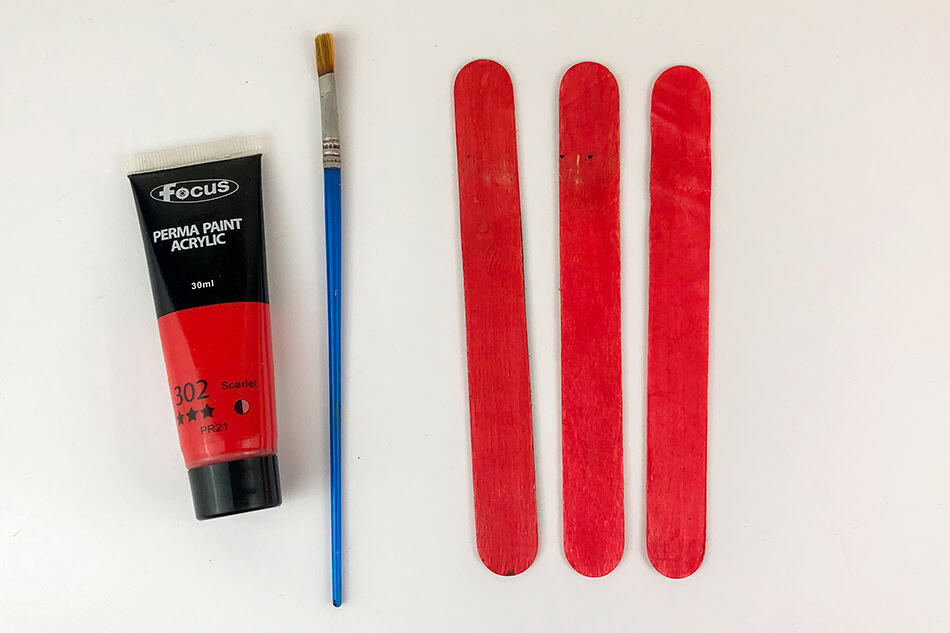 Popsicle Stick Santa Ornament Step 1