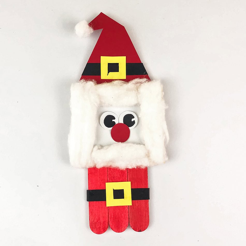 Popsicle Stick Santa Ornament Step 10