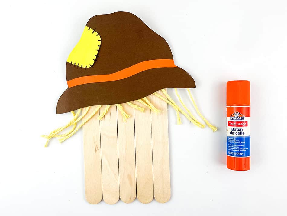 Popsicle Stick Scarecrow Craft for Kids Step 6