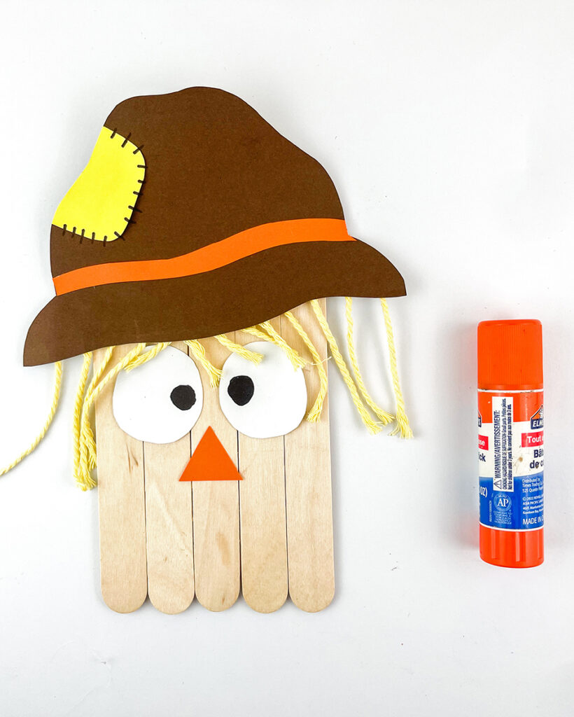 Popsicle Stick Scarecrow Craft for Kids Step 8