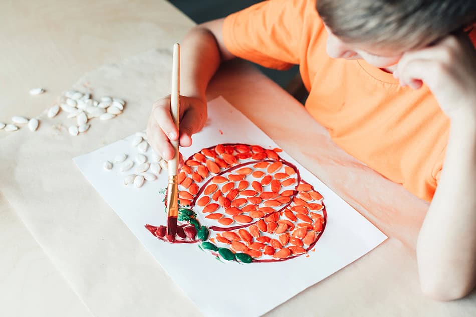 Pumpkin Seed Painting Craft for Kids Step 5