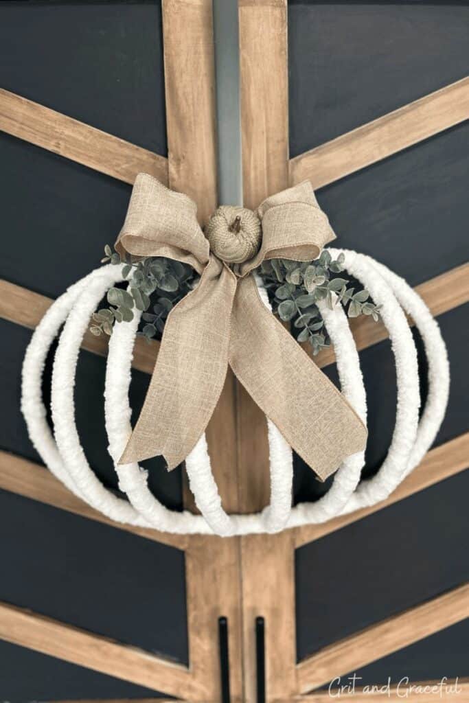 Shabby Chic Dollar Tree Pumpkin Wreath by Grit and Graceful