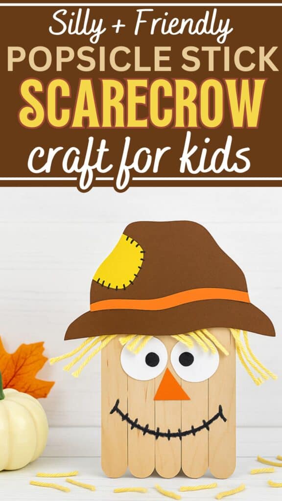 Silly & Friendly Popsicle Stick Scarecrow Craft for Kids to Make this Fall