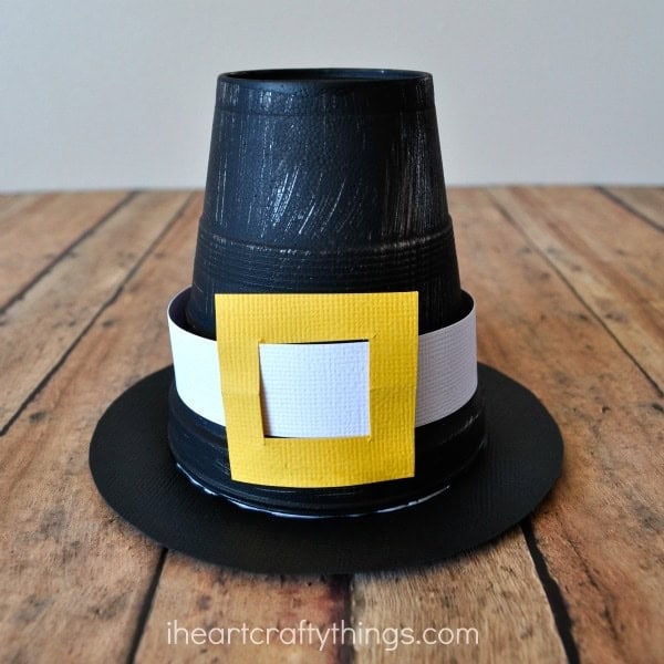Styrofoam Cup Pilgrim Hat Kid Craft by Iheart Crafty Things