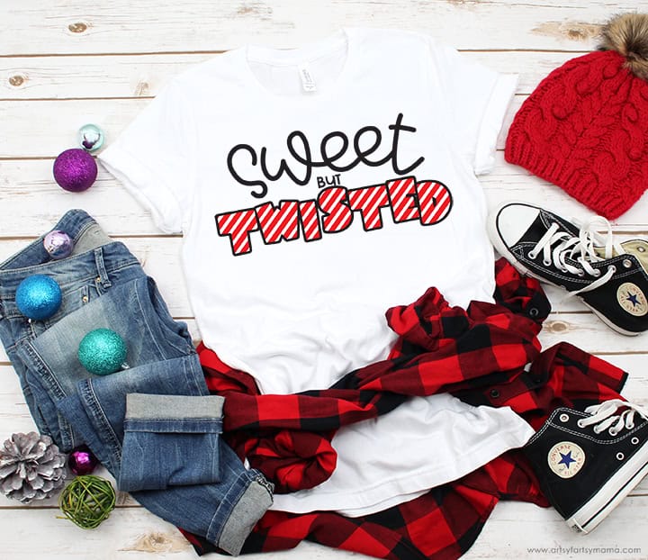 Sweet but Twisted Christmas Shirt SVG by Artsy Farsty Mama