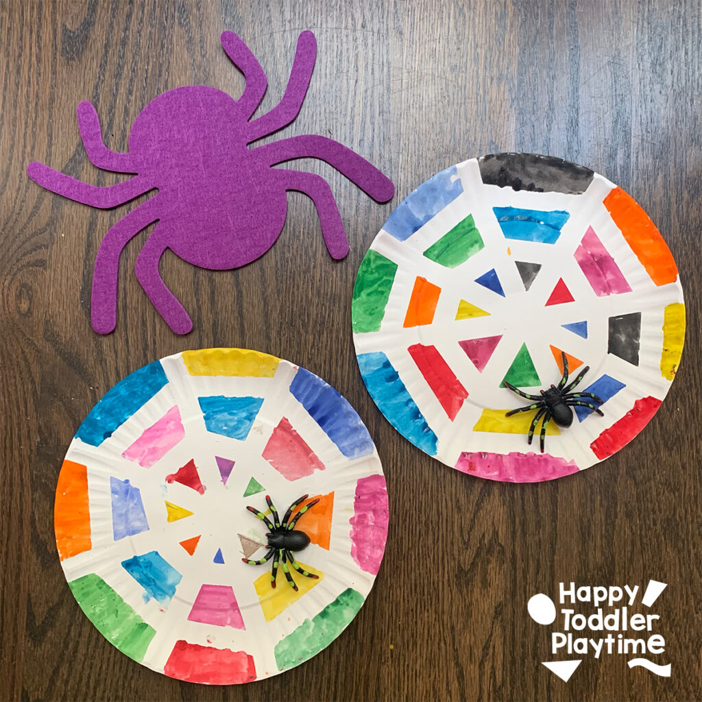 Tape Resist Spider Web Craft for Kids by happy toddler play time