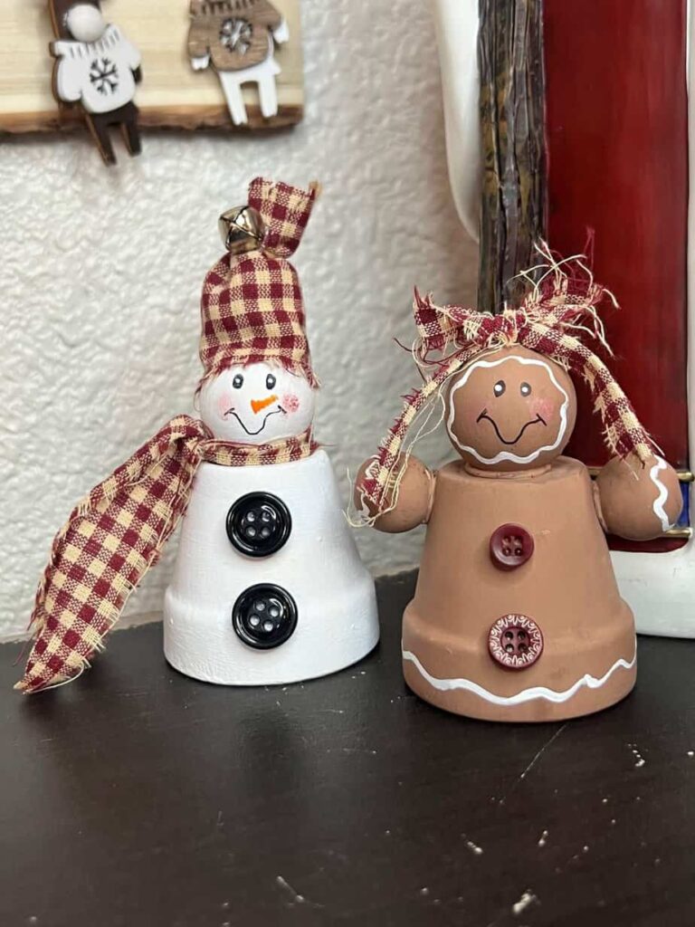 Terra Cotta Pot Gingerbread Snowman by Manda Panda Projects