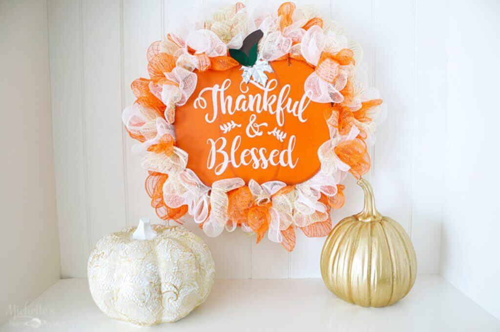 Thankful and Blessed Fall Wreath by Michelles Party Plan It