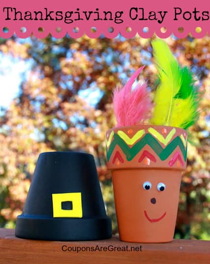 Thanksgiving Craft Pilgrim Native American Clay Pots by Coupons are Great