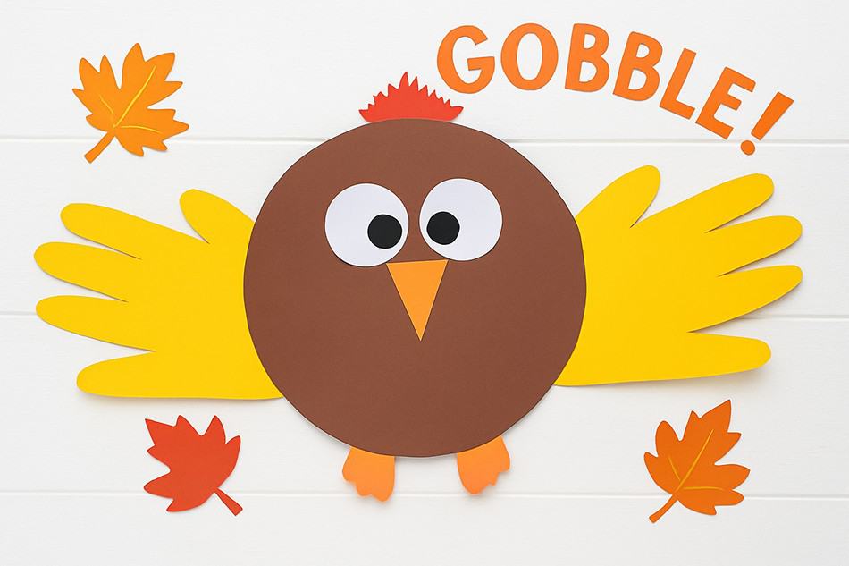 Thanksgiving Turkey Handprint Paper Craft for Kids