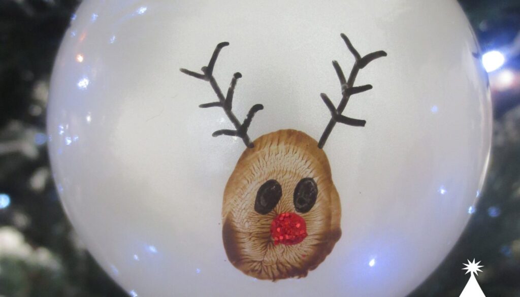 Thumb Print Reindeer Baubles by Paging Fun Mums