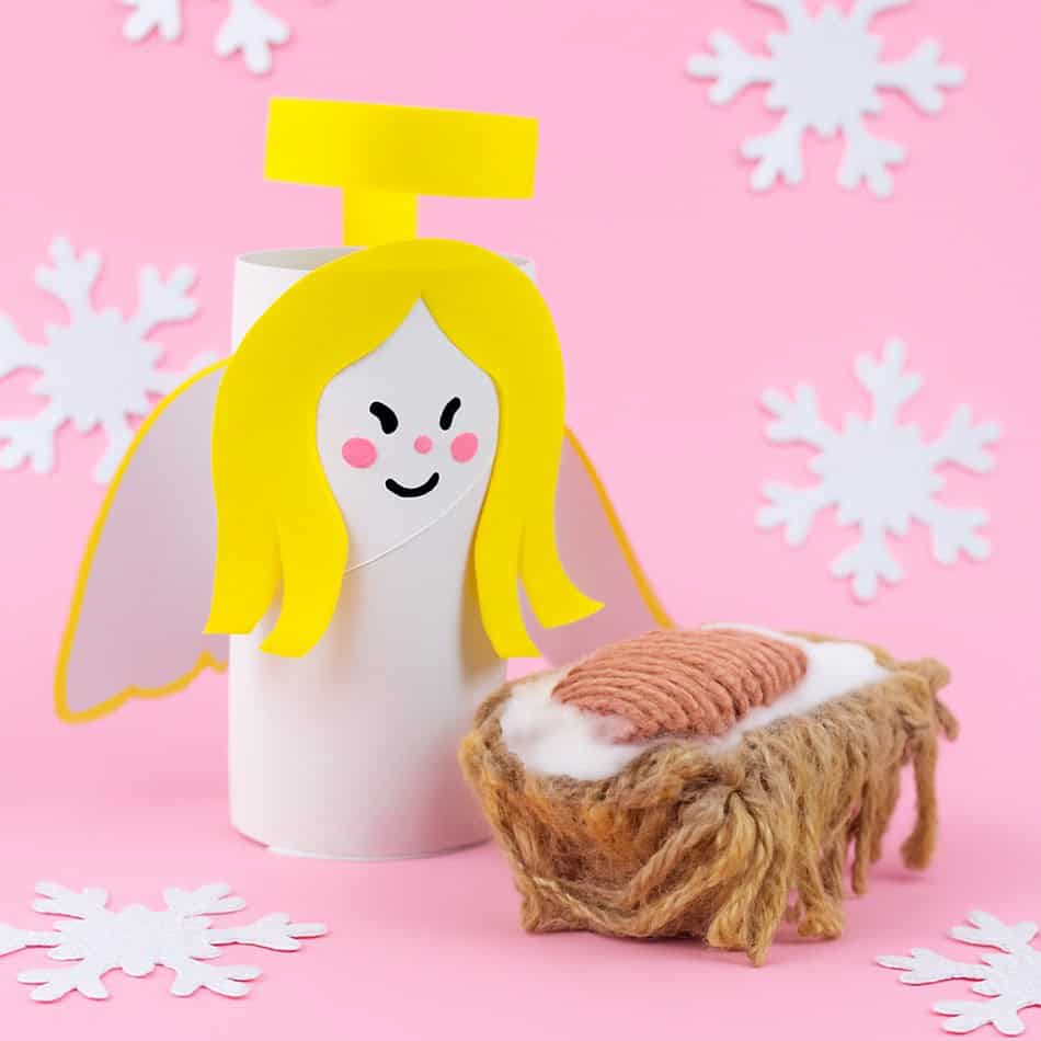 Toilet Paper Baby Jesus and Angel Nativity Craft for Kids