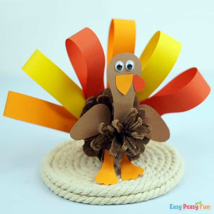 Turkey Pinecone Craft by Easy Peasy and Fun