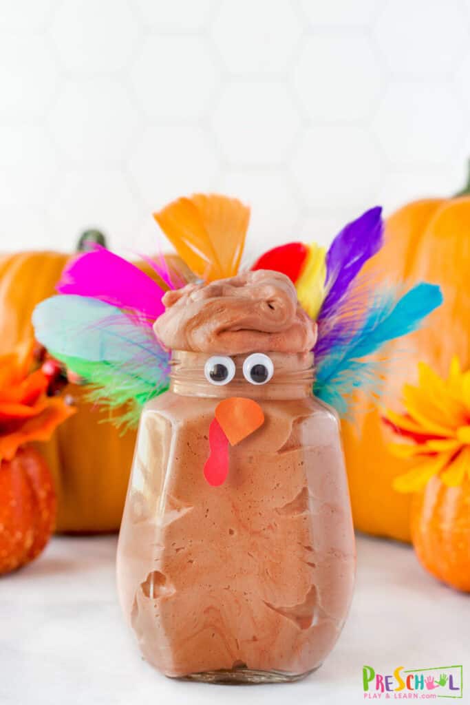 Turkey Slime by preschool play and learn