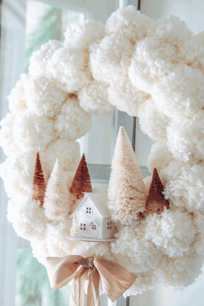 Winter Pom Pom Wreath DIY by Modern Glam