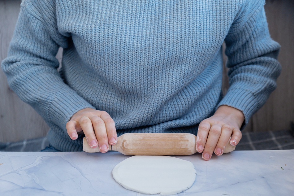 Air Dry Clay Christmas Ornaments Step 2