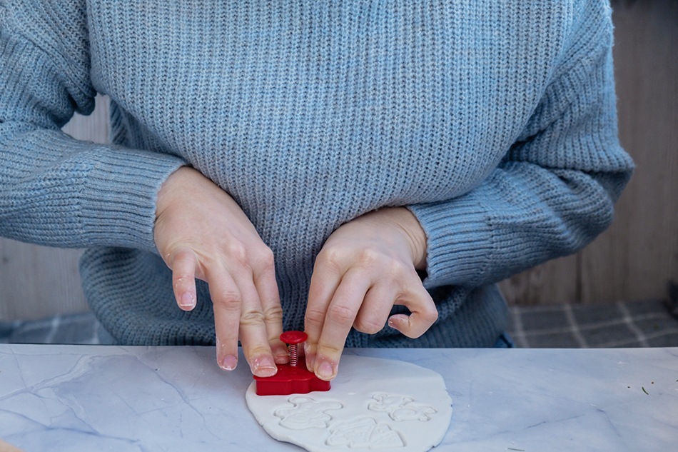 Air Dry Clay Christmas Ornaments Step 3