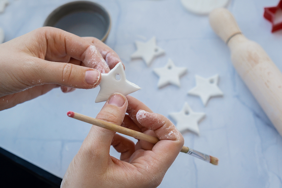 Air Dry Clay Christmas Ornaments Step 5