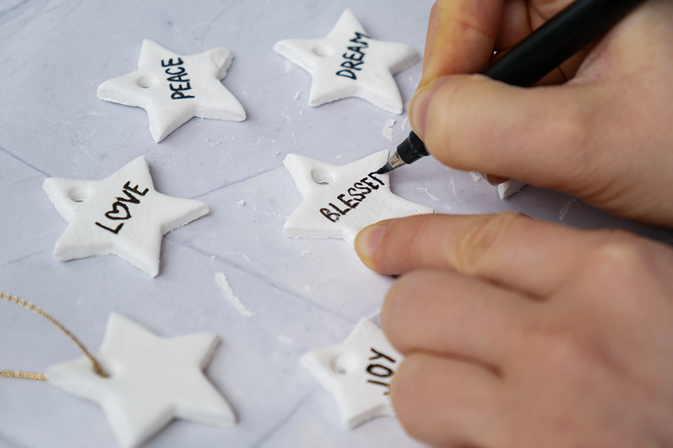 Air Dry Clay Christmas Ornaments Step 7