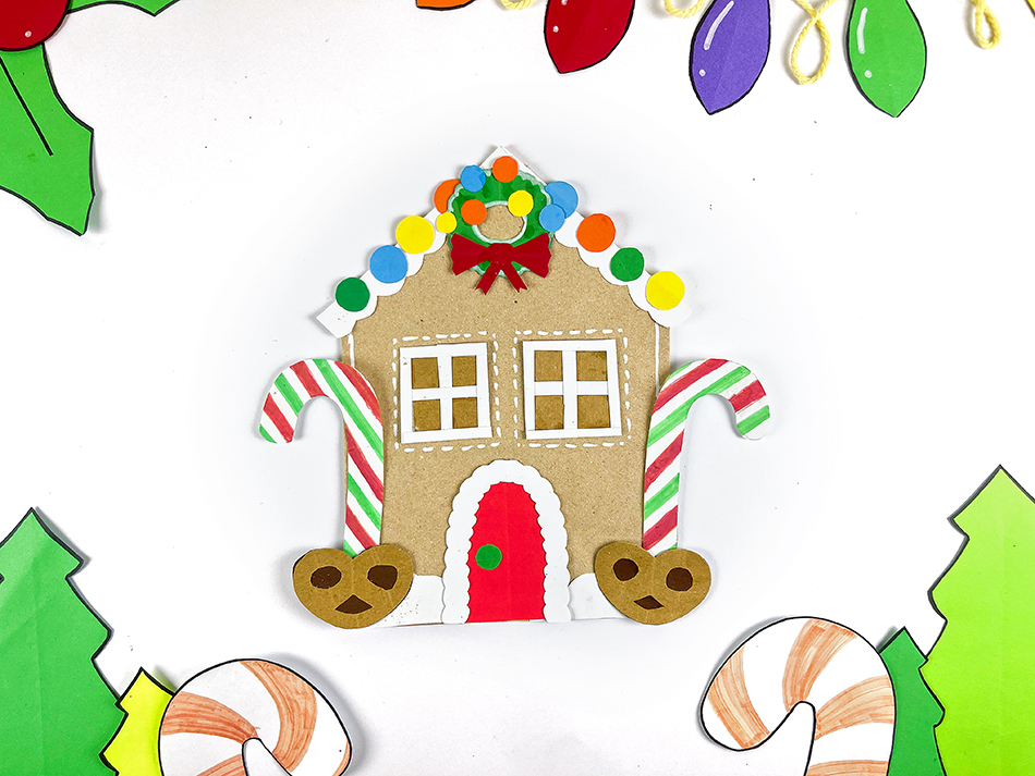 Brown Paper Bag Gingerbread House Craft for Kids