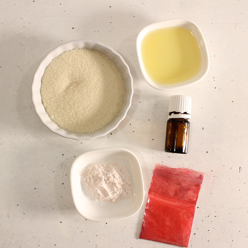 Candy Cane Lip Scrub Materials