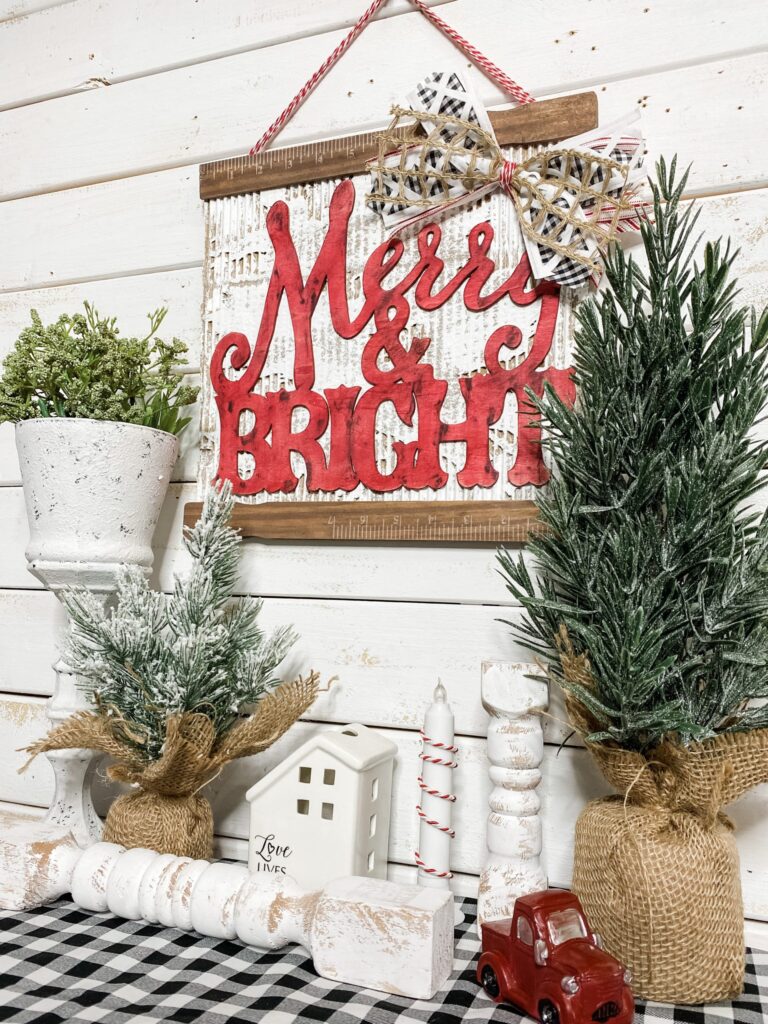 Christmas Merry and Bright Sign with Cardboard by the Makers Map