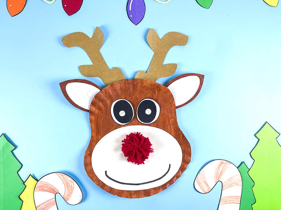 Christmas Paper Plate Reindeer Craft for Kids
