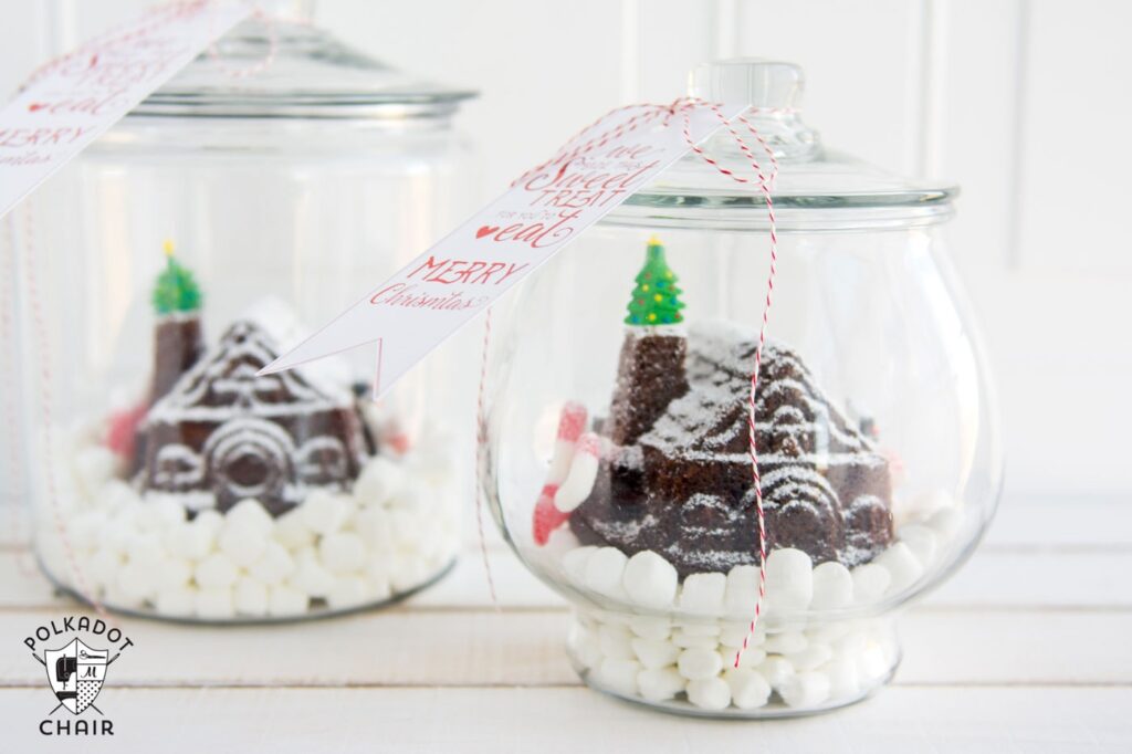 Cute DIY Gingerbread House Snow Globes by Polka Dot Chair