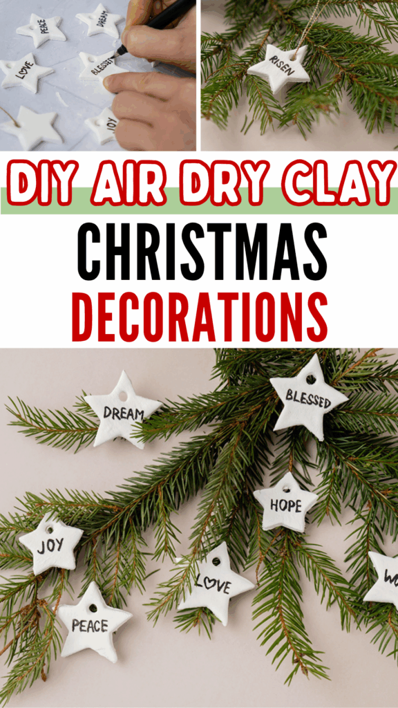 DIY Air Dry Clay Christmas Decorations