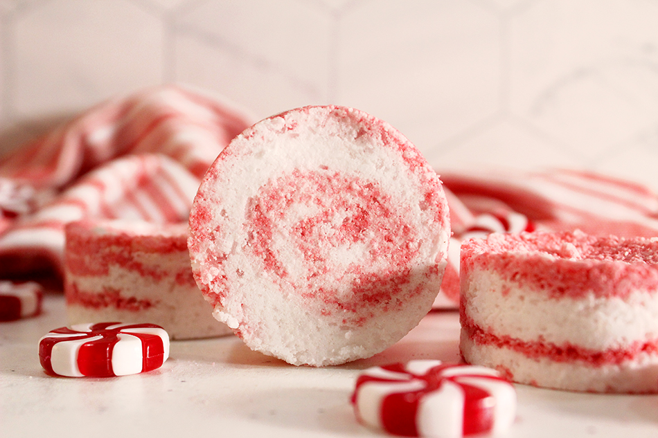 DIY Candy Cane Bath Bombs