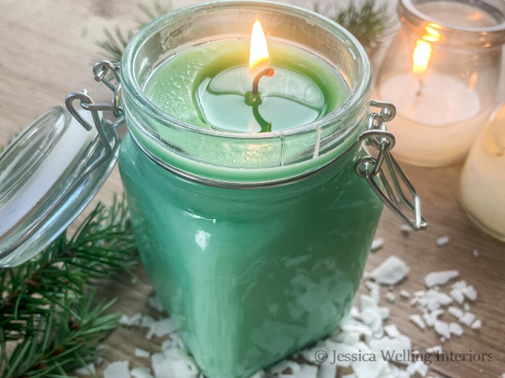 DIY Christmas Tree Scented Candles by Jessica Welling Interiors