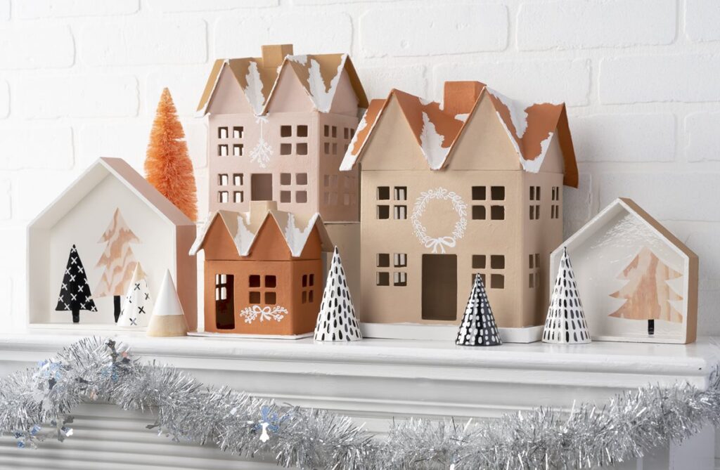 DIY Christmas Village the Mod Podge Rocks Blog