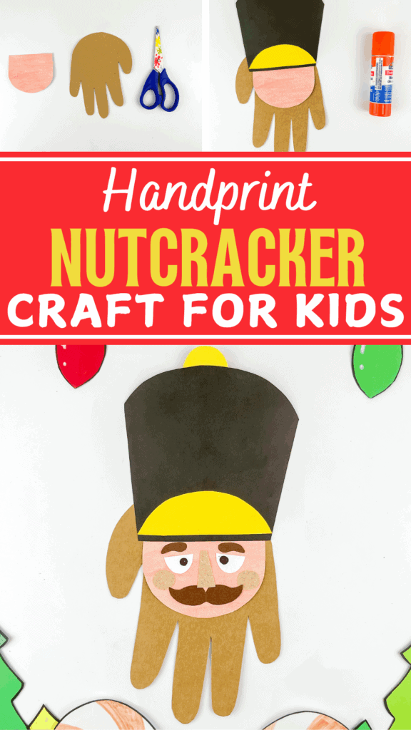 DIY Easy Christmas Handprint Crafts - Nutcracker Handprint Keepsake for Kids to Make