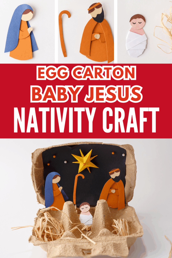 DIY Egg Carton Baby Jesus Christmas Christian Nativity Craft