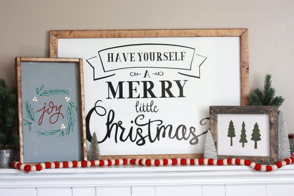 DIY Farmhouse Wood Christmas Signs with Cricut by Everyday Jenny