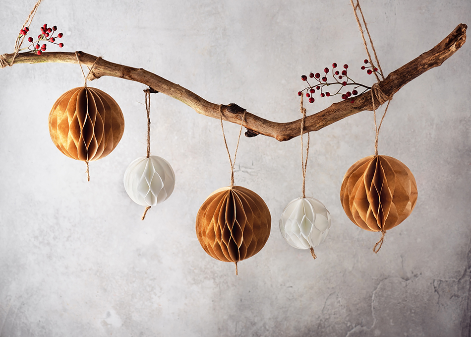 DIY Paper Honeycomb Christmas Ornaments