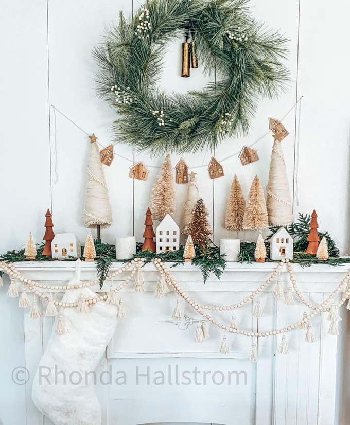 DIY Wood Bead Garland with Tassels by Hall Strom Home