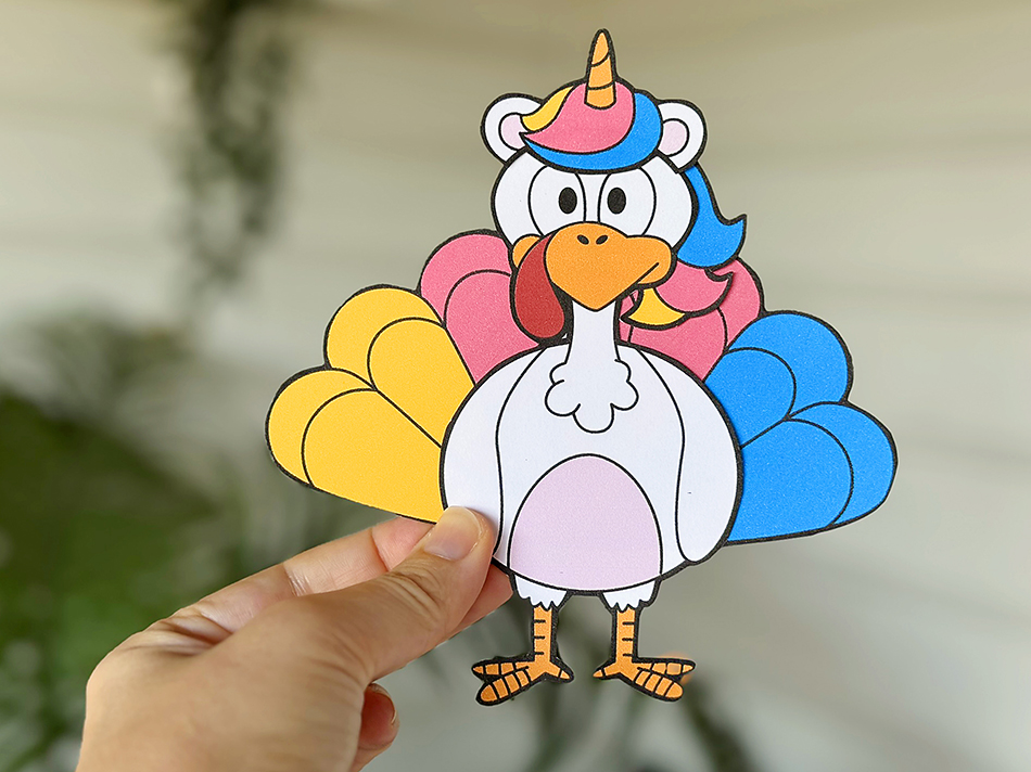 Disguise the turkey as a Unicorn craft for kids