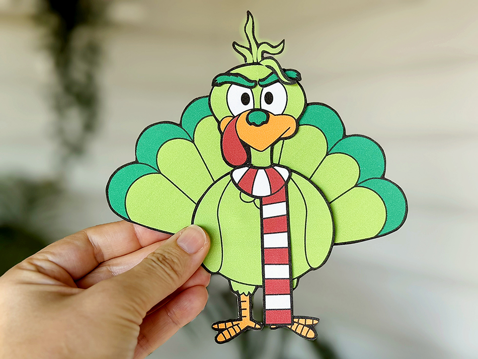 Disguise the turkey as grinch craft for kids