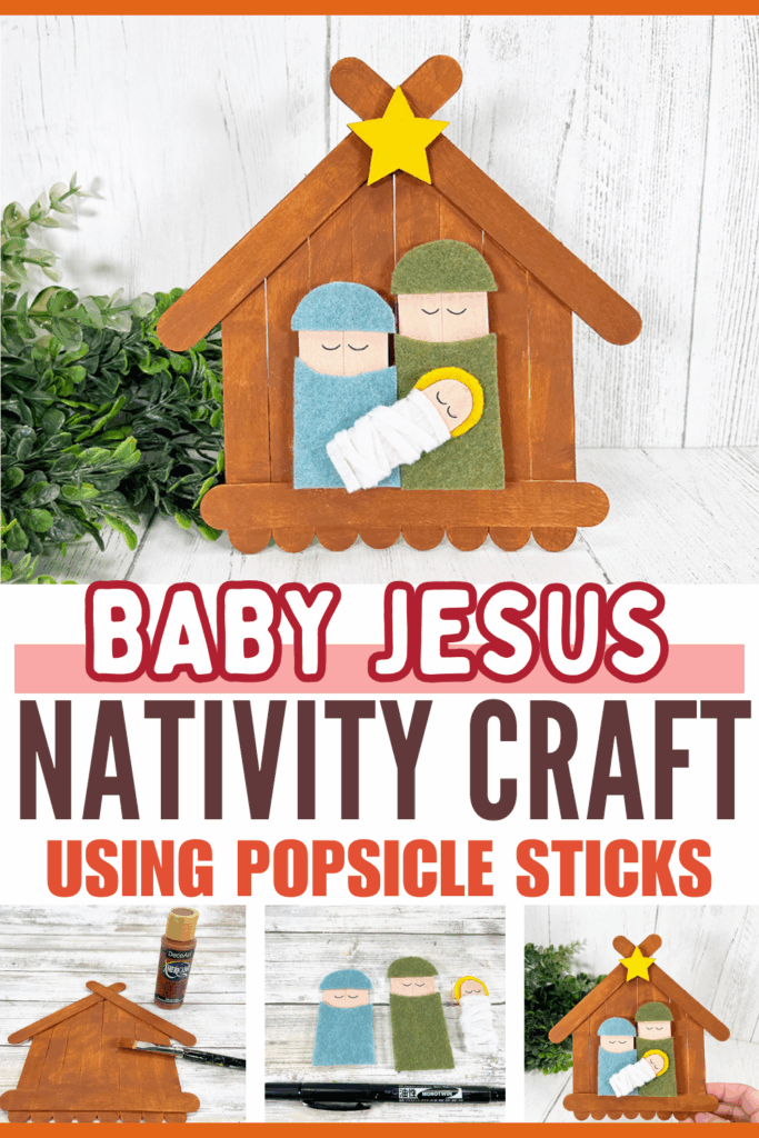 Dollar Store Baby Jesus Popsicle Stick Christmas Christian Nativity Craft for Kids
