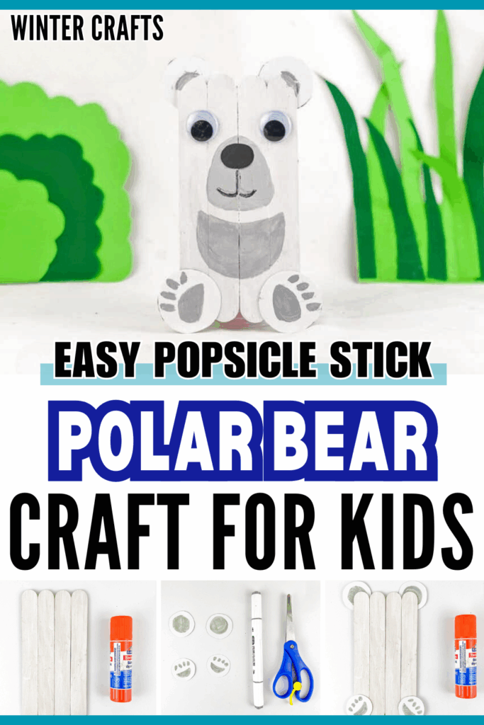 Easy DIY Winter Polar Bear Popsicle Stick Craft for Kids to Make