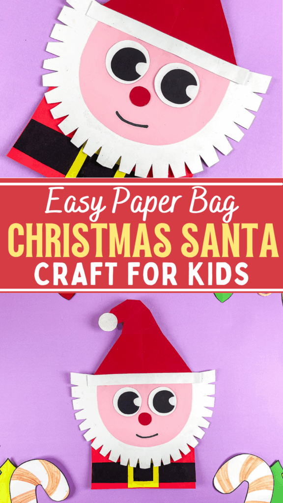Easy Paper Bag Christmas Santa Craft for Kids