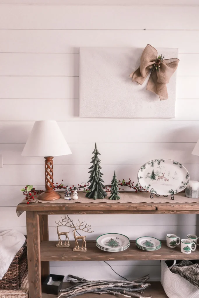 Farmhouse Christmas Buffet Table Décor by Liz Pacini
