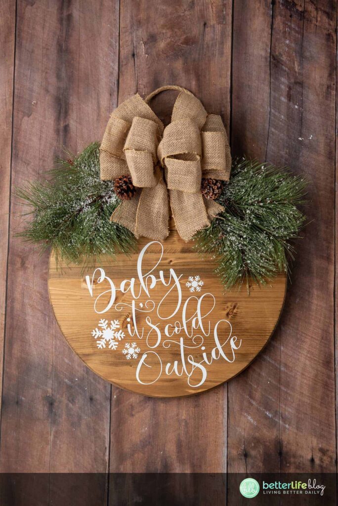Farmhouse Christmas Stained Door Wood Sign by Better Life Blog