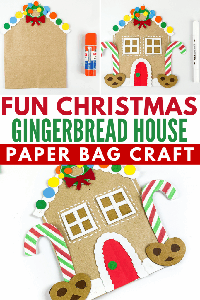 Fun Christmas Paper Bag Gingerbread House Craft for Kids